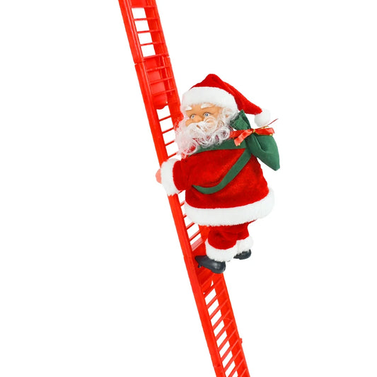 2024 Santa Claus Doll Climbing Ladder with Music Christmas Tree Ornaments Decorations for Home 2025 Navidad New Year Kids Gift